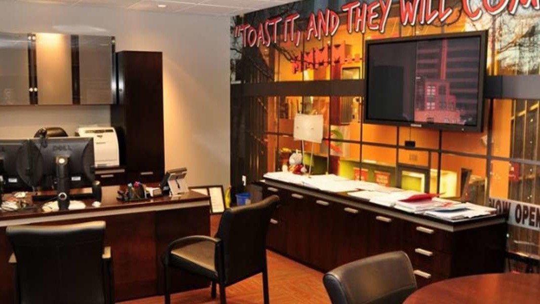Corporate Office Furniture Design Denver: Quiznos Corporate Headquarters espresso executive office desk