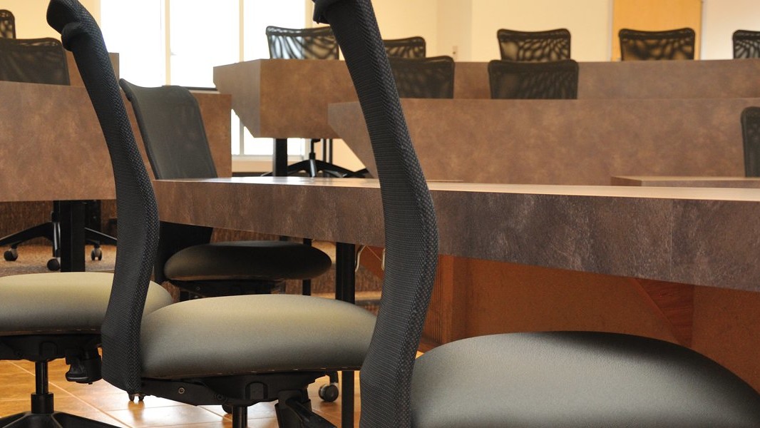 Functional Office Furniture Design Denver: black leather chairs