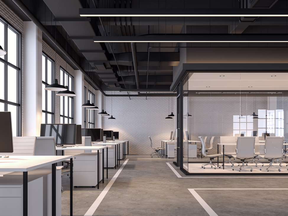 interior office design, including the color black in office design